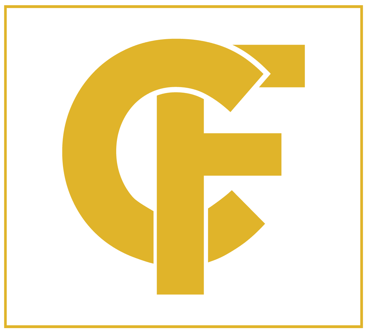 A yellow circular logo with a stylized letter G inside.